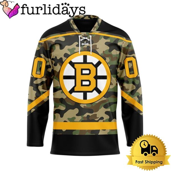 NHL Boston Bruins Special Camo Design Custom Name Hockey Jersey, Boston Bruins Jersey