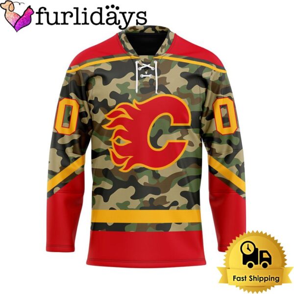 NHL Calgary Flames Special Camo Design Custom Name Hockey Jersey, Calgary Flames Jersey