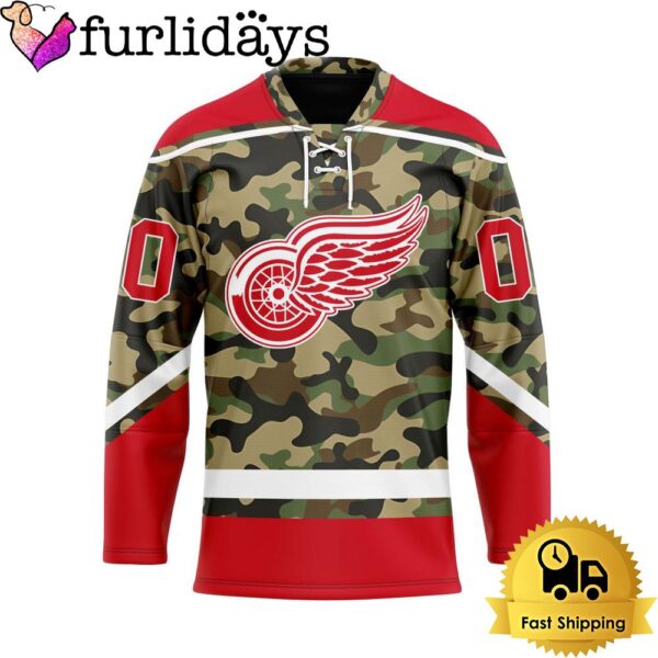 NHL Detroit Red Wings Special Camo Design Custom Name Hockey Jersey, Detroit Red Wings Jersey