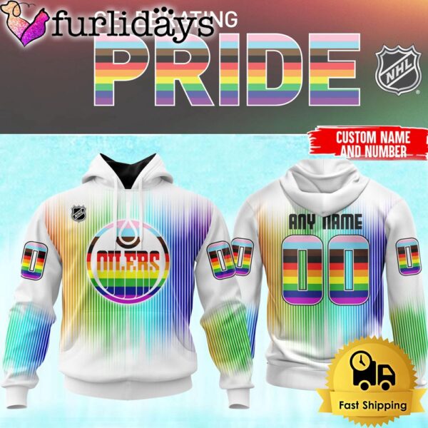 Custom Name  NHL Edmonton Oilers Celebrating LGBT Pride Month 2025 Hoodie