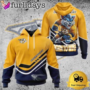 NHL Nashville Predators Mascot Born To Win 3D Shirt