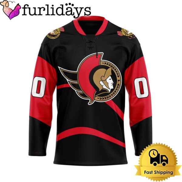 NHL Ottawa Senators Reverse Retro Custom Name Hockey Jersey