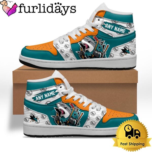 NHL San Jose Sharks Special Team Mascot Custom Air Jordan 1 Shoes , Mens Sneakers