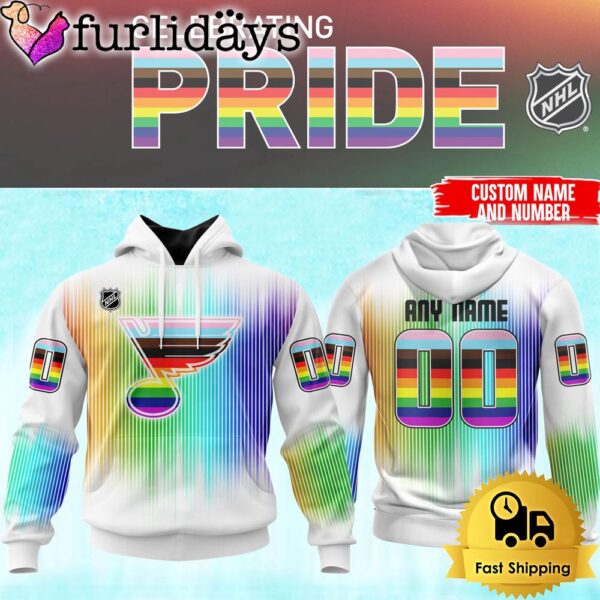 Custom Name  NHL St Louis Blues Celebrating LGBT Pride Month 2025 Hoodie