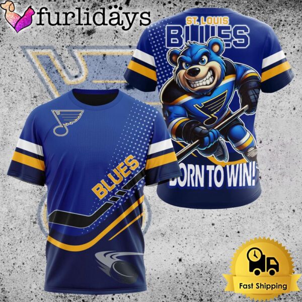 NHL St Louis Blues Mascot Born To Win 3D Shirt