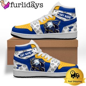 NHL St. Louis Blues Special Team Mascot Custom Air Jordan 1 Shoes , Mens Sneakers