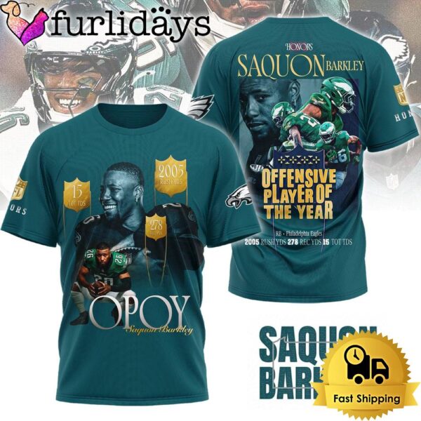 Philadelphia Eagles Hốn Saquon Barkley Offensive Player Of The Year T Shirt