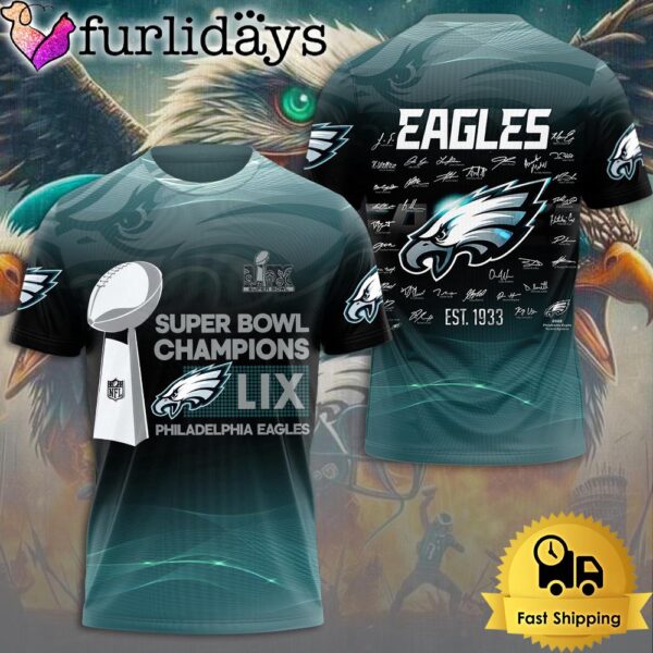 Philadelphia Eagles Super Bowl LIX Celebration Signature T Shirt