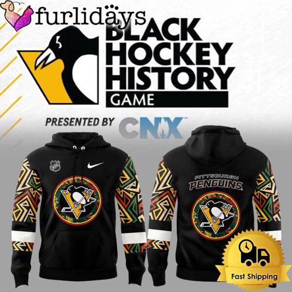 Pittsburgh Penguins Black Hockey History Night Hoodie