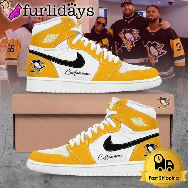 Pittsburgh Penguins Custom Name For Fans Air Jordan 1 Shoes