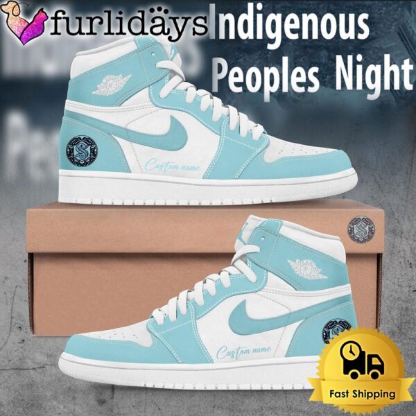 Seattle Kraken Indigenous Peoples Night Custom Name Air Jordan 1 Shoes