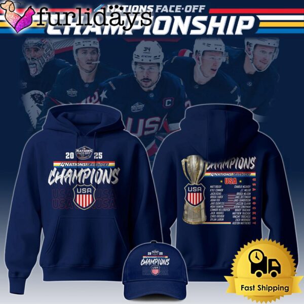 USA 2025 4 Nation Face Off Champions New Hoodie