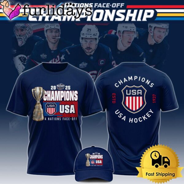 USA Hockey 4 Nation Face Off Champions Third T Shirt