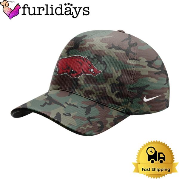 Veteran Camo Arkansas Razorbacks Football Baseball Cap