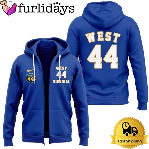 West Virginia Mountaineers Men’s Basketball Jerry West 44 Custom Zip Hoodie