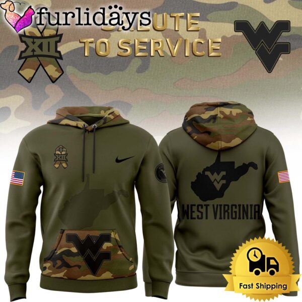 West Virginia Mountaineers Veterans Camo Hoodie